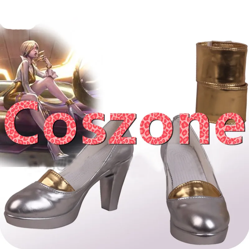 Ботинки для косплея LOL KDA Prestige Edition Evelynn Silver аксессуары костюма Хэллоуина