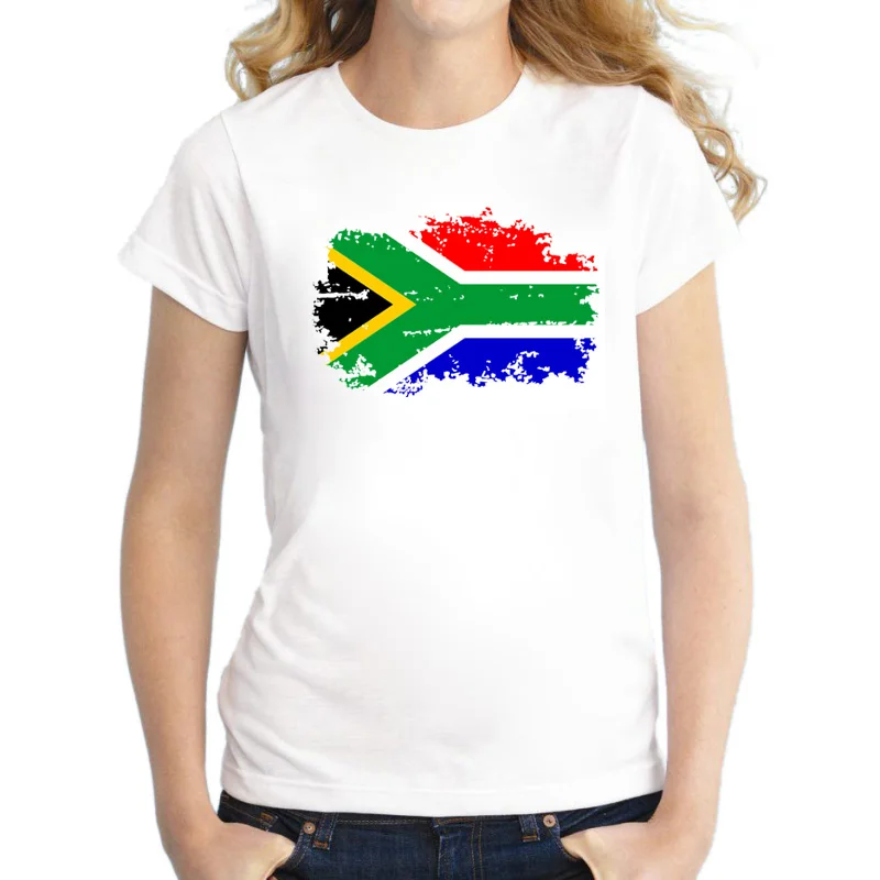 Футболка женская хлопковая с принтом флага Южной Африки|t shirts for women|t shirtwomen t-shirt |