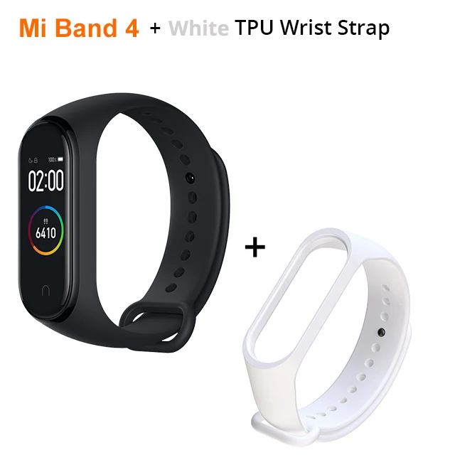 With white Xiaomi Mi Band 4, умный браслет, miband 4, браслет, пульсометр, фитнес, 135 мА/ч, цветной экран, Bluetooth 5,0, xiaomi mi band - Цвет: With white