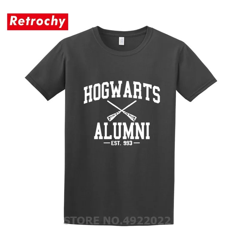 Футболка для мужчин и женщин Hogwarts Alumni забавная ретро футболка с коротким рукавом