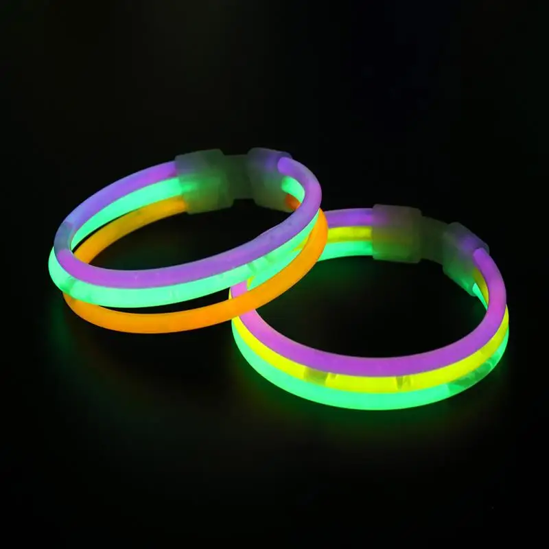 100pcs/Set Colorful Glow In The Dark Fluorescence Stick Bracelets Necklaces Festival Xmas Party Neon Glowstick Kids Toy | Дом и сад