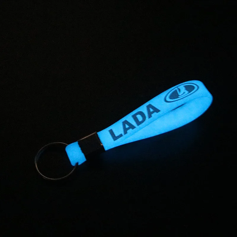 Luminous Silicone Emblem Badge Car Key for Lada Niva Kalina Priora Granta Largus Vaz Samara Key Chain Ring Car Styling - Название цвета: for Lada Luminous