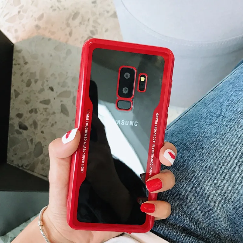 Прозрачный Гибридный чехол для Samsung Galaxy Note 9 S7 edge жесткий прозрачный 8 S8 S9 Plus
