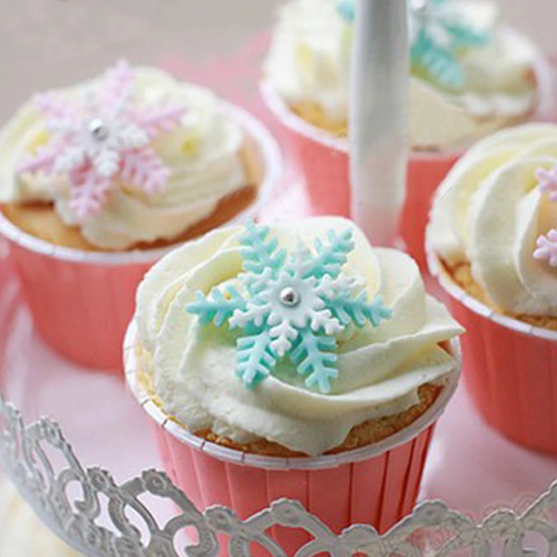 Форма для торта 3 шт./компл. в виде снежинок Fondant украшения Плунжер сахарная