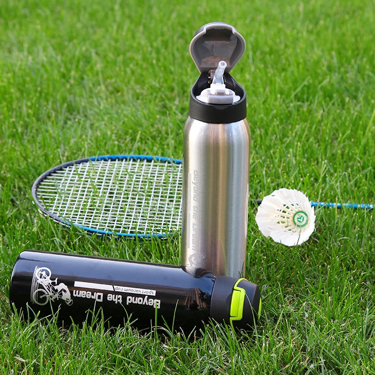 Портативные спортивные бутылки для воды термос с соломинкой из нержавеющей