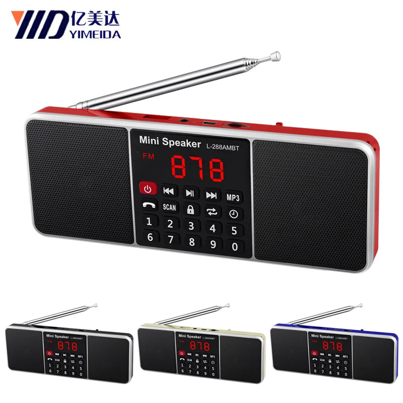 Портативный мини fm радиоприемник с поддержкой карт памяти TF USB светодиодный