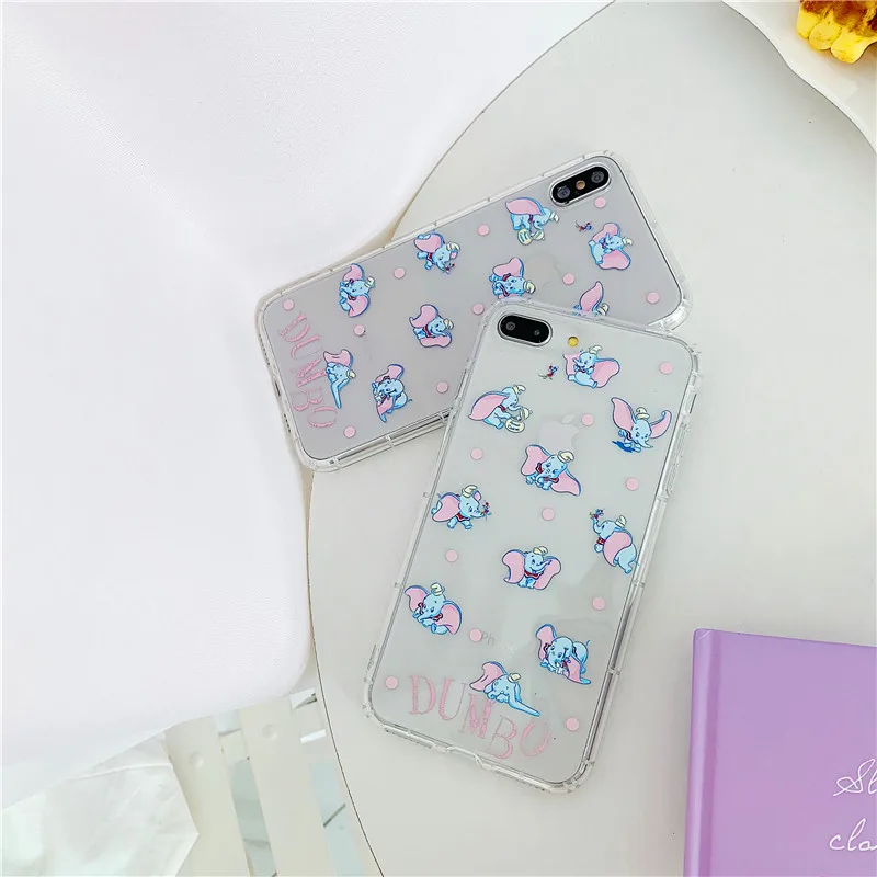 Мультяшный слон Дамбо дисни чехол для телефона iPhone 6 6s 7 8 X XS MAX XR мягкий прозрачный