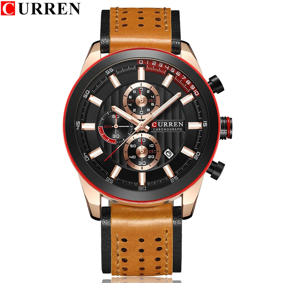 Curren Часы Кварцевые Relogio Masculino мужские часы армейские военные Esportivo люксовый