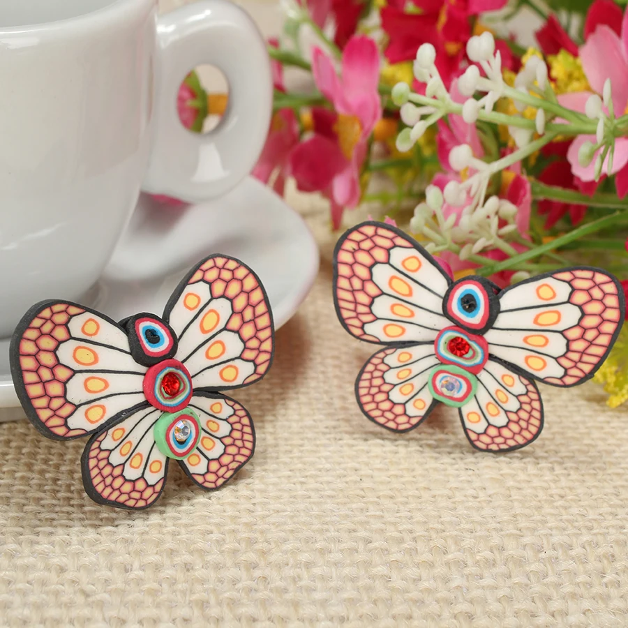 Бусины бабочки из полимерной глины ручной работы 10 шт./лот|polymer pendant|polymer clay pendantclay