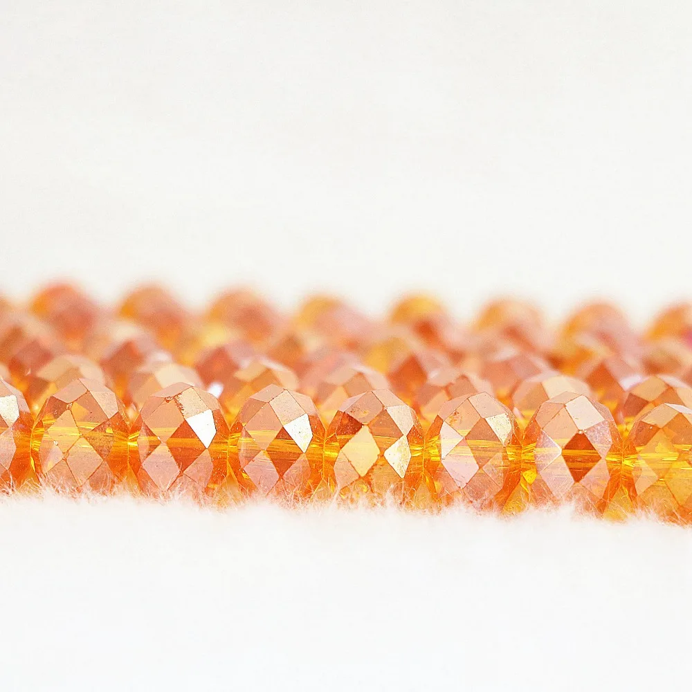 Высокое качество оранжевое красное Хрустальное стекло AB Цвет 3*4 мм 4*6 5*8 8*10
