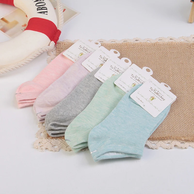 Женские хлопковые носки сезон весна лето осень однотонные дышащие в горошек с