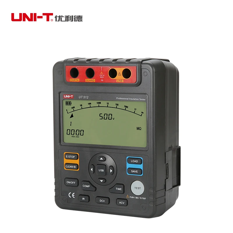 UNI-T UT512 Digital Insulation Resistance Tester Meter Megohmmeter Low Ohm Ohmmeter Voltmeter Auto Range 2500v Usb Interface ohm |