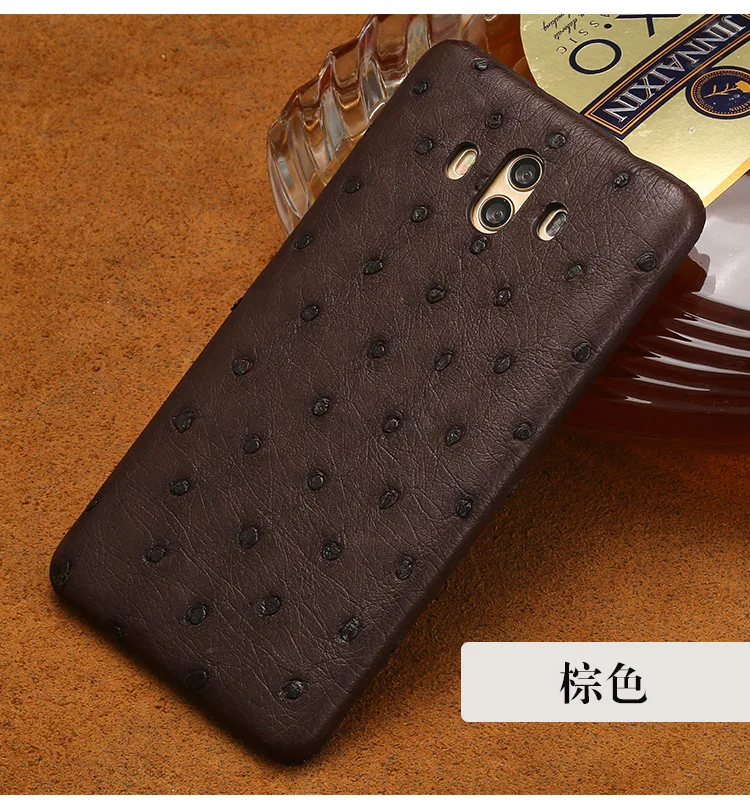 Натуральный страусовый чехол для телефона HUAWEI mate 8 9 10 RS P9 P10 Lite P Smart роскошный чехол из натуральной кожи для Honor Note 10 7X