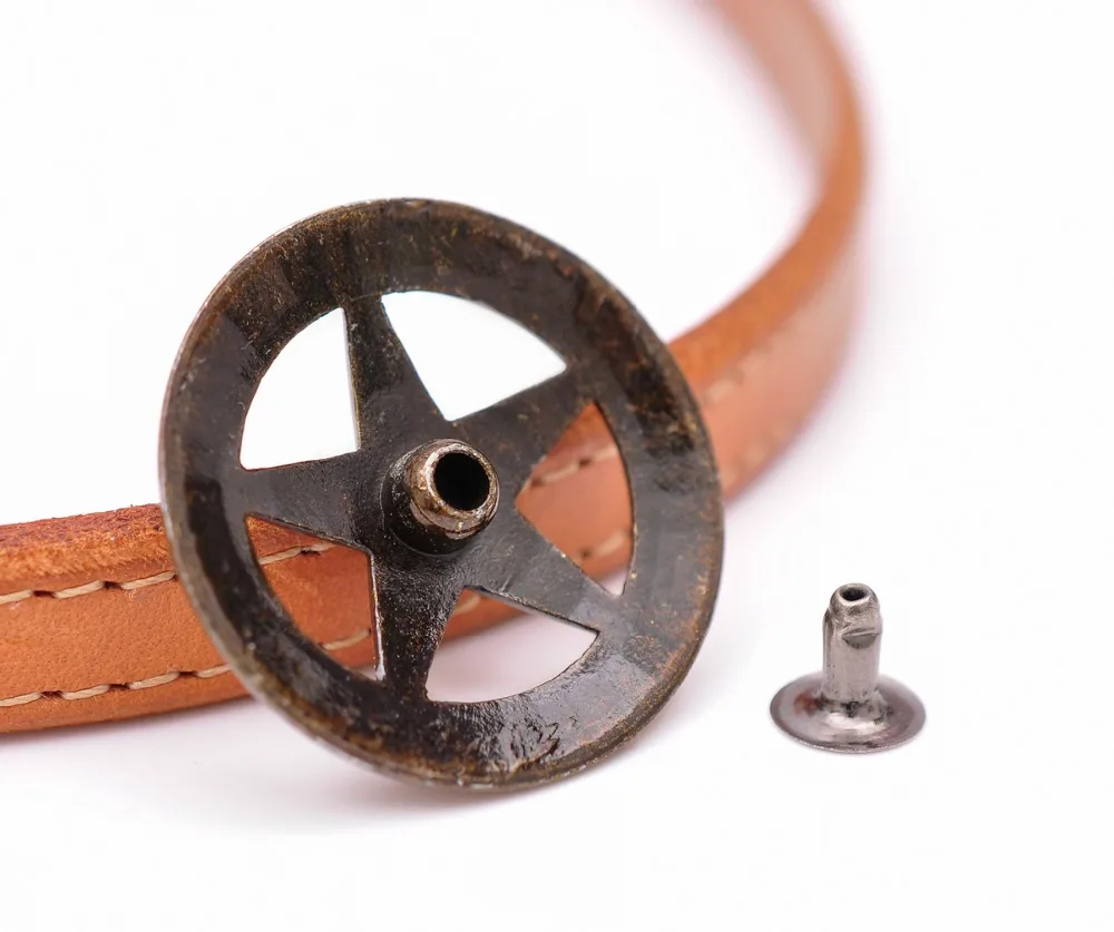 Лот 10 шт. 31*31 мм WESTERN TEXAS RANGER STAR античная латунь кожа CONCHOS TACK