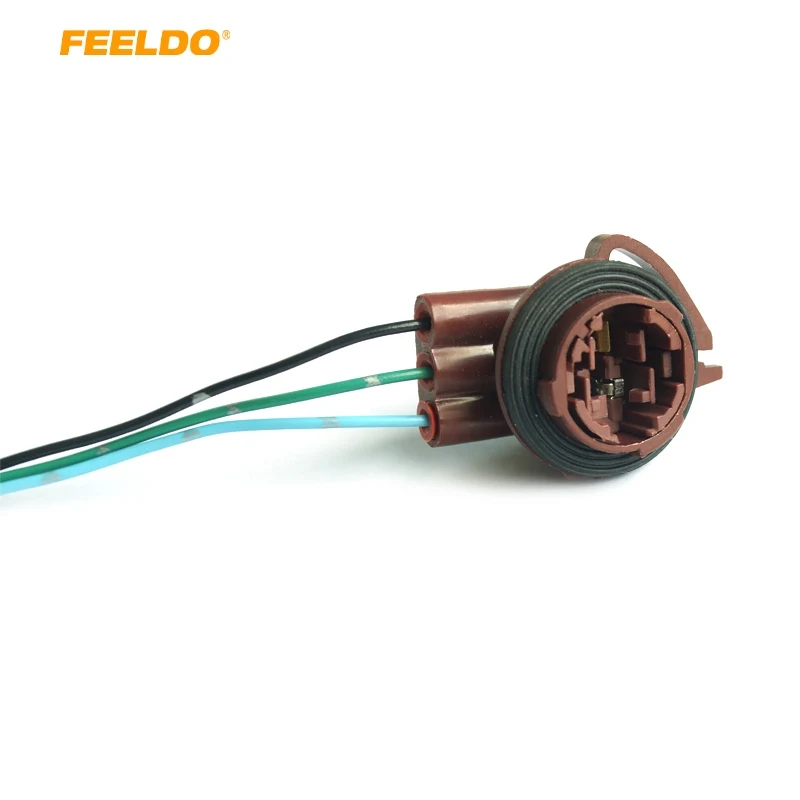 

FEELDO 30Pcs Car 3157B LED Bulb Socket Brake Turn Signal Light Harness Wire Plug Connector #FD-967