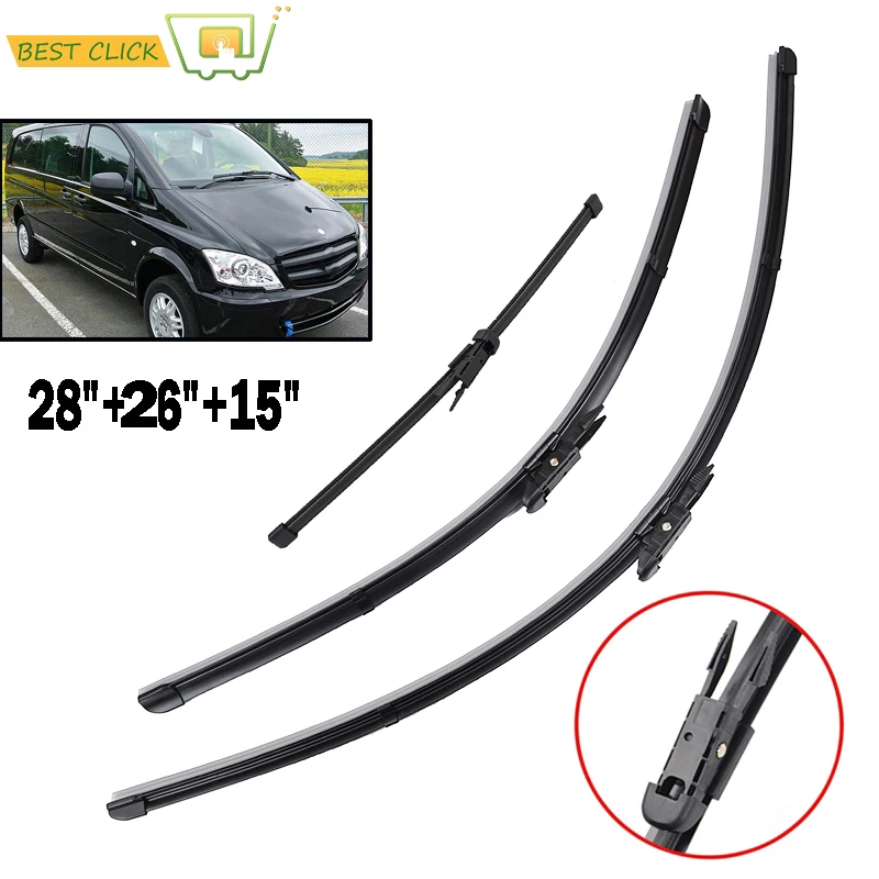

Щетки стеклоочистителя Misima для Mercedes-Benz Vito Viano W639, 28/26/15 дюймов