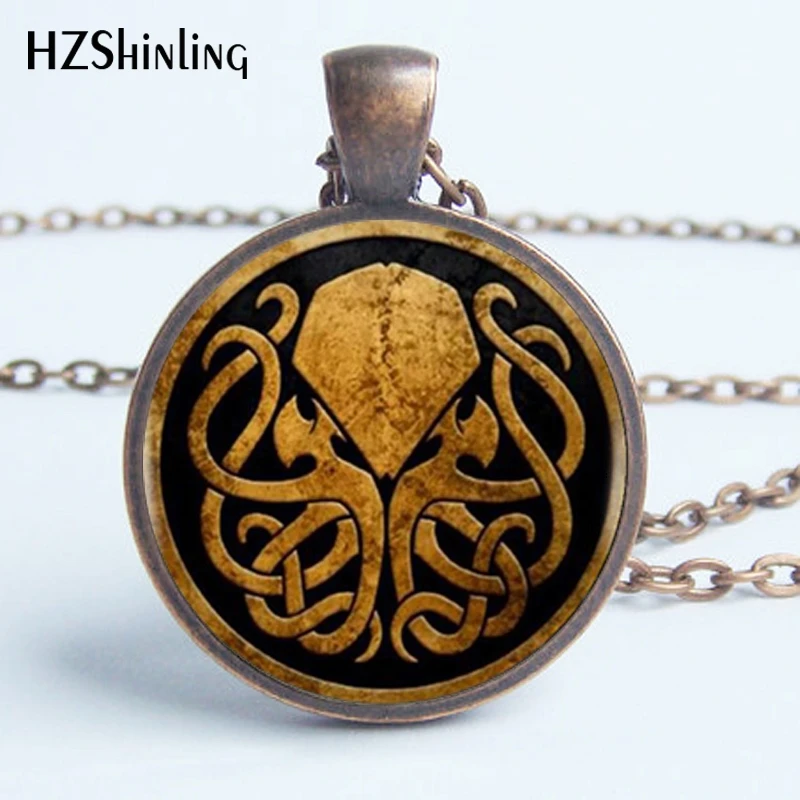 Cthulhu Pendant Necklace Handmade Bronze Copper Chain Long Vintage Women Jewelry A-014 HZ1 | Украшения и аксессуары