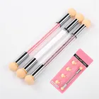 Новый набор губчатых кистей для дизайна ногтей с двойной головкой из горного хрусталя, УФ-Гель-лак, градиентная Раскрашивание, набор инструментов для маникюра