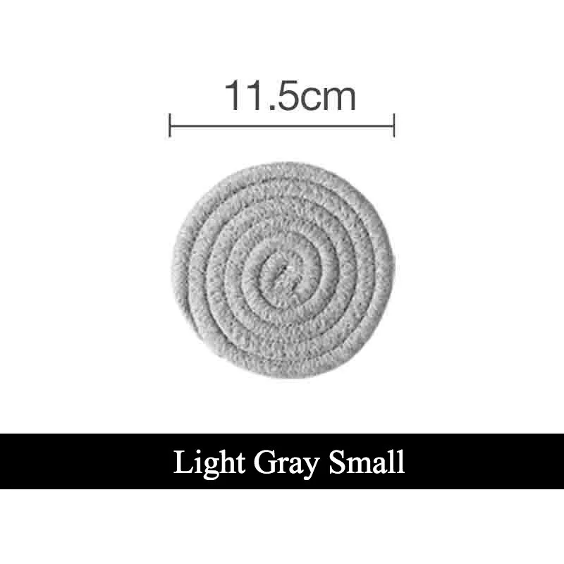 Cotton 11cm Натуральные соломенные подставки под столовые коврики тканые чашки из ротанга для напитков теплоизоляционные коврики кухонные аксессуары - Цвет: Cotton 11cm