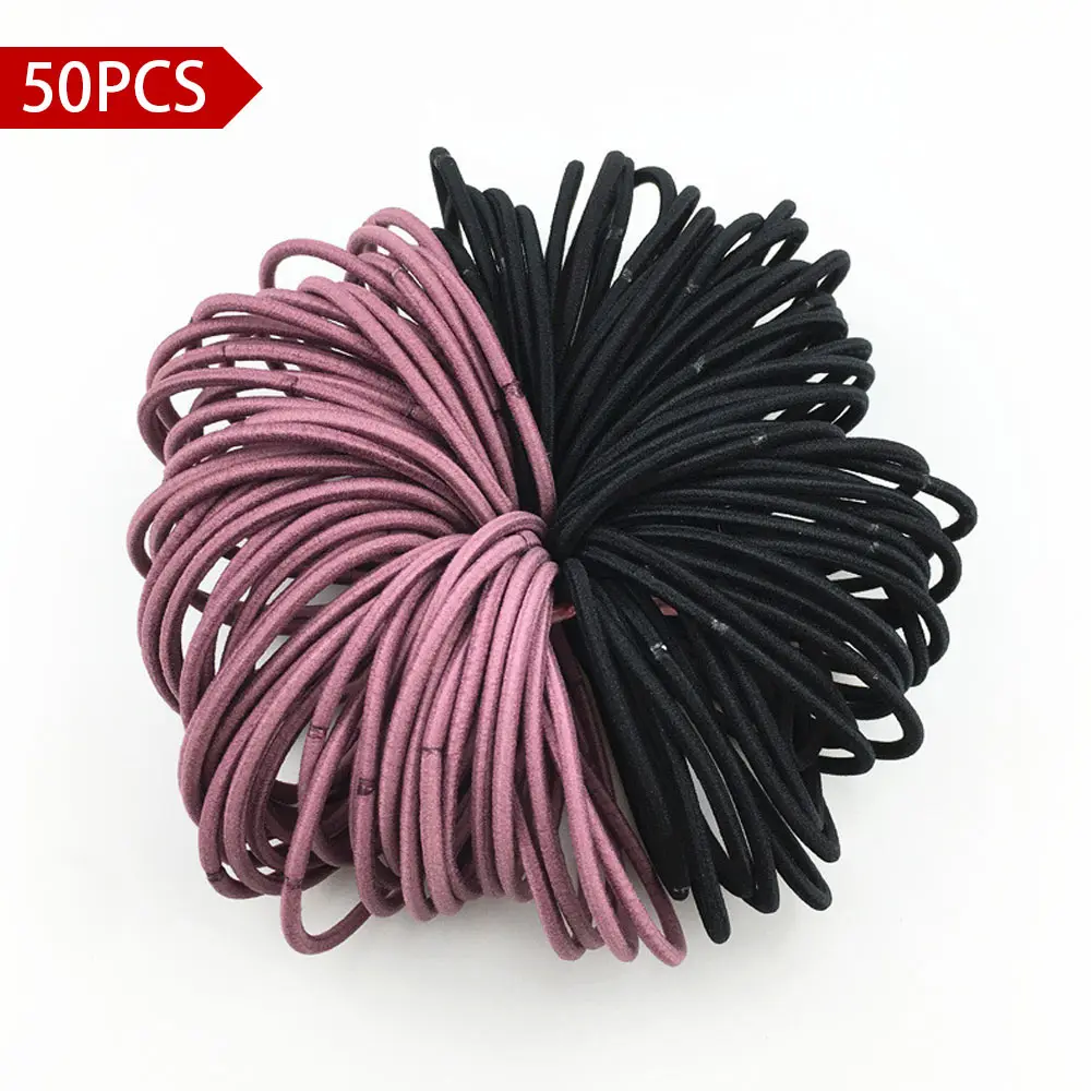 10-50PCS 50 шт./лот модная эластичная, для волос резинки Для женщин девочек резинки для волос милый лента для прически «конский хвост» Аксессуары для волос - Цвет: 10-50PCS