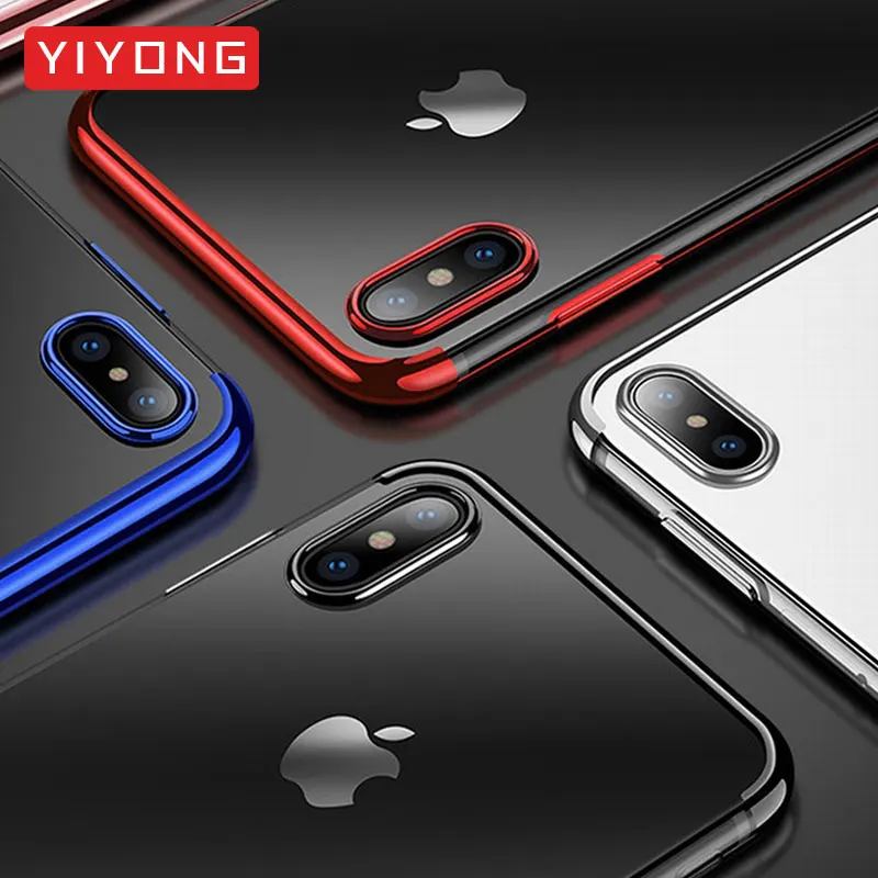 YIYONG Ultra-Slim For iPhone X XS Max TPU Soft Case Cover Apple XR 6 6S Coque Silicone 7 8 Plus Phone |