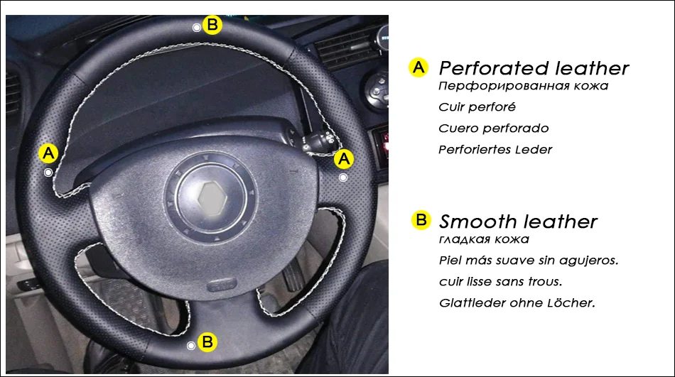 CARDAK DIY черный искусственный кожаный чехол рулевого колеса автомобиля для Renault Megane 2 2003-2008 Scenic 2 2003-2010 Kangoo 2008-2012