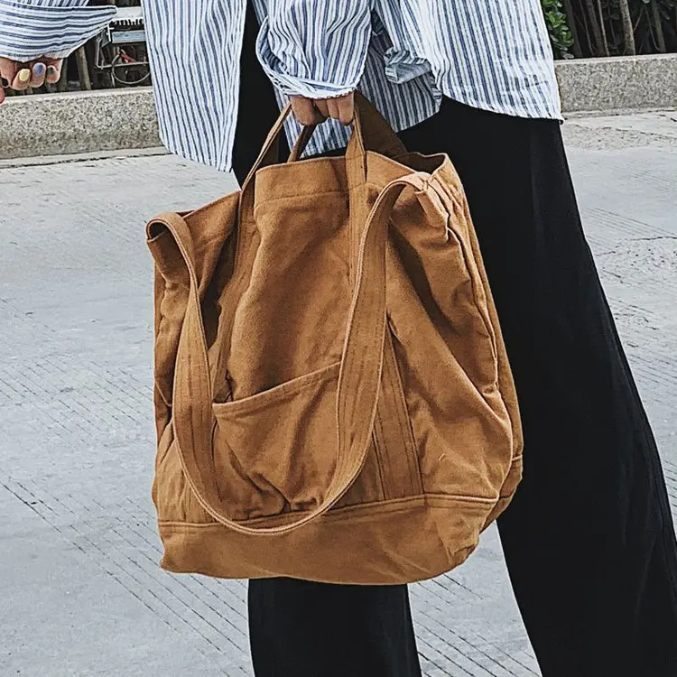 

Big Capacity Casual Fabric Tote Bag Female Farbic Reusable Shopping Bag Teenager Leisure Eco-friendly Big Size Top-handle Bag