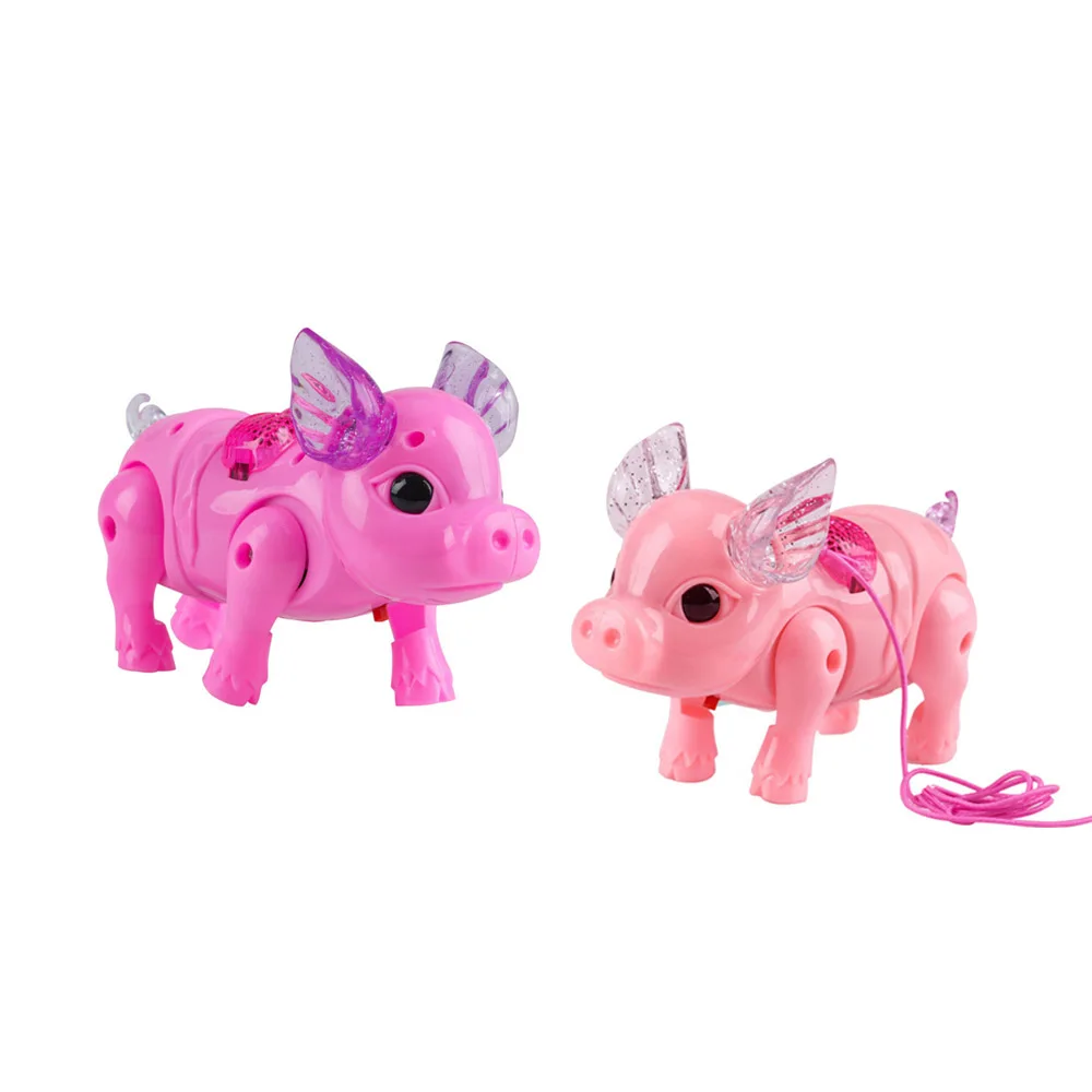 Электронная ходячая свинья светодиодная светящаяся игрушка для детей
