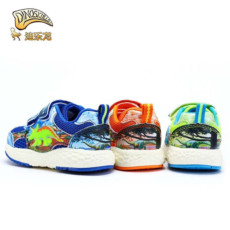 Детские теннисные кроссовки DINOSKULLS весенние сетчатые дышащие с динозавром для