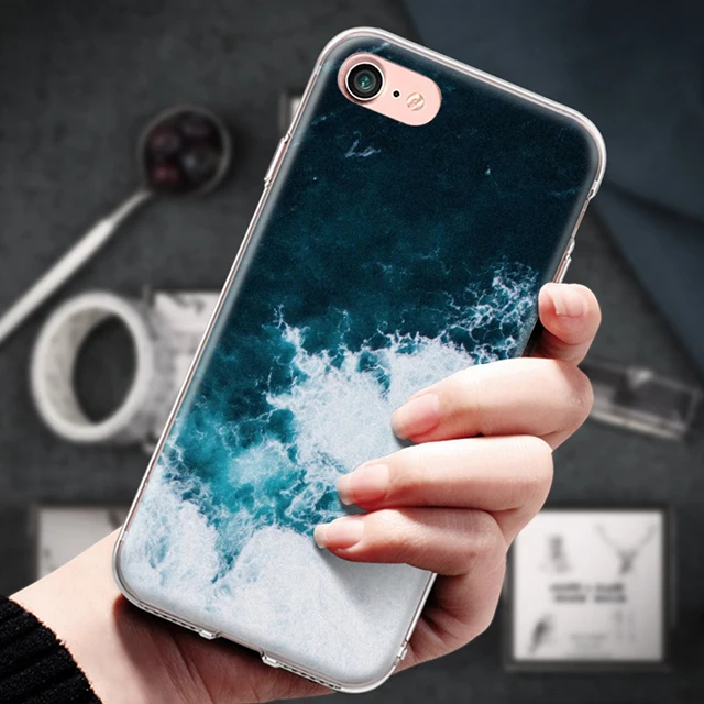 Силиконовый чехол для iPhone 4 4S 5 5S SE 6 6S 7 8 Plus X XR XS Max из ТПУ с защитой от солнца пляжа