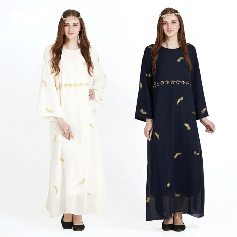 Новая мода мусульманских Абаи хлопок исламский Костюмы Vestido женский халат