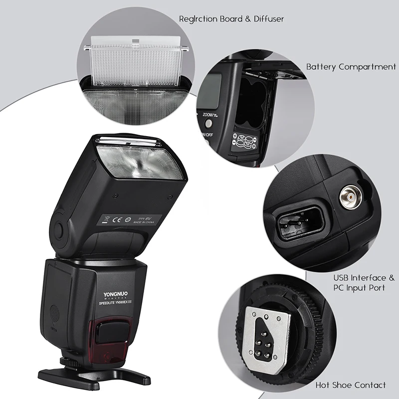 Светодиодная лампа для видеосъемки YONGNUO YN565EX III ttl Вспышка Speedlite Canon 60D 550D 600D 7D DSLR