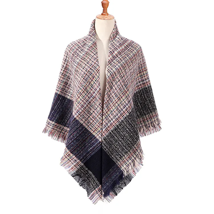 F18 Squre scarf Полосатый Женский шарф, зимние кашемировые шарфы, квадратные шали для женщин, вязаные шарфы, бандана, теплые шарфы - Цвет: F18 Squre scarf