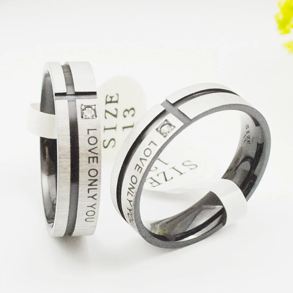 Долама 1 шт.! Кольца из нержавеющей стали для женщин и мужчин черное обручальное