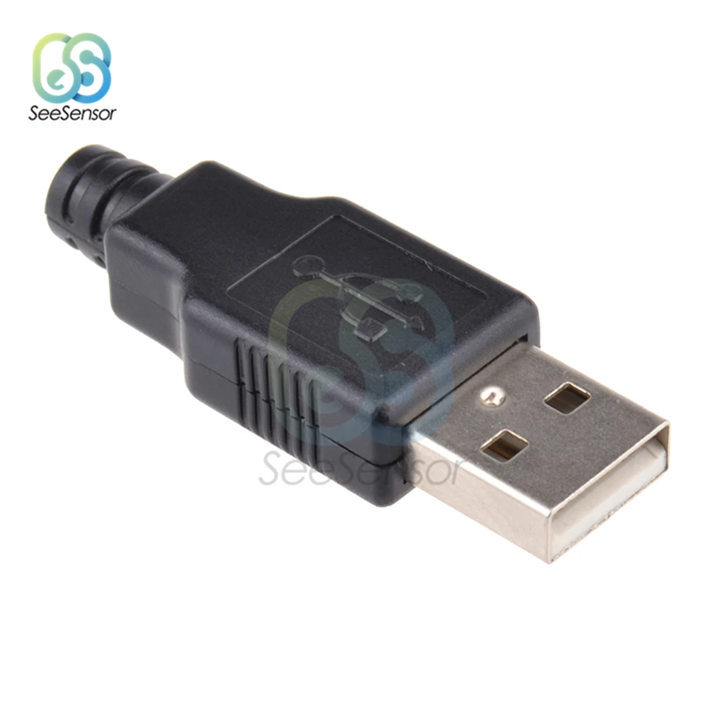 5 шт. 4 контактный Переходник USB 2 0 типа А папа с черной пластиковой