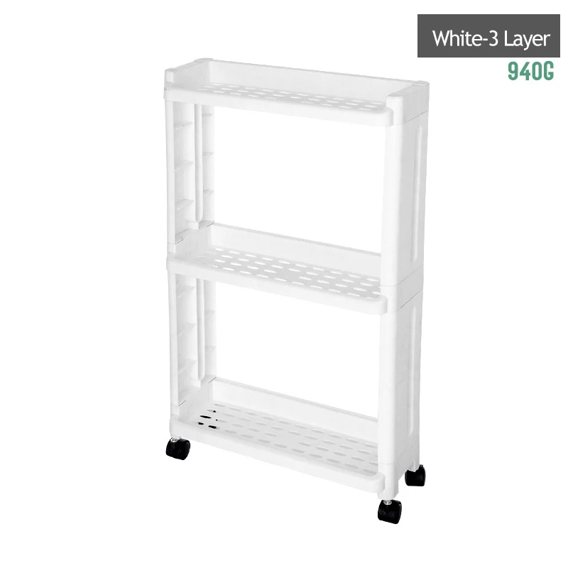 3 Layer-White ACTIONCLUB 3/4 слой зазор кухонный стеллаж для хранения холодильник боковая полка на колесиках ванная комната Органайзер Экономия места держатель - Цвет: 3 Layer-White