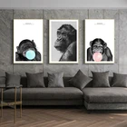 Современные настенные плакаты и принты с животными, настенная Картина на холсте, милые Gorillas, декоративные картины для гостиной, домашний декор