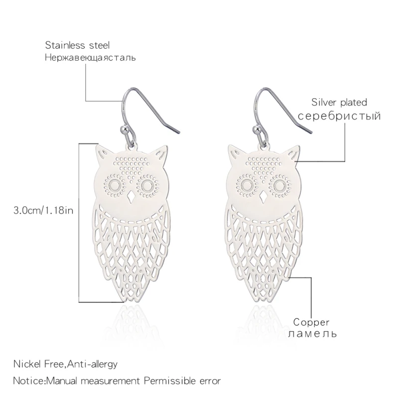 Модные серьги в форме листа Сова Gypsy дерево жизни для женщин Висячие с