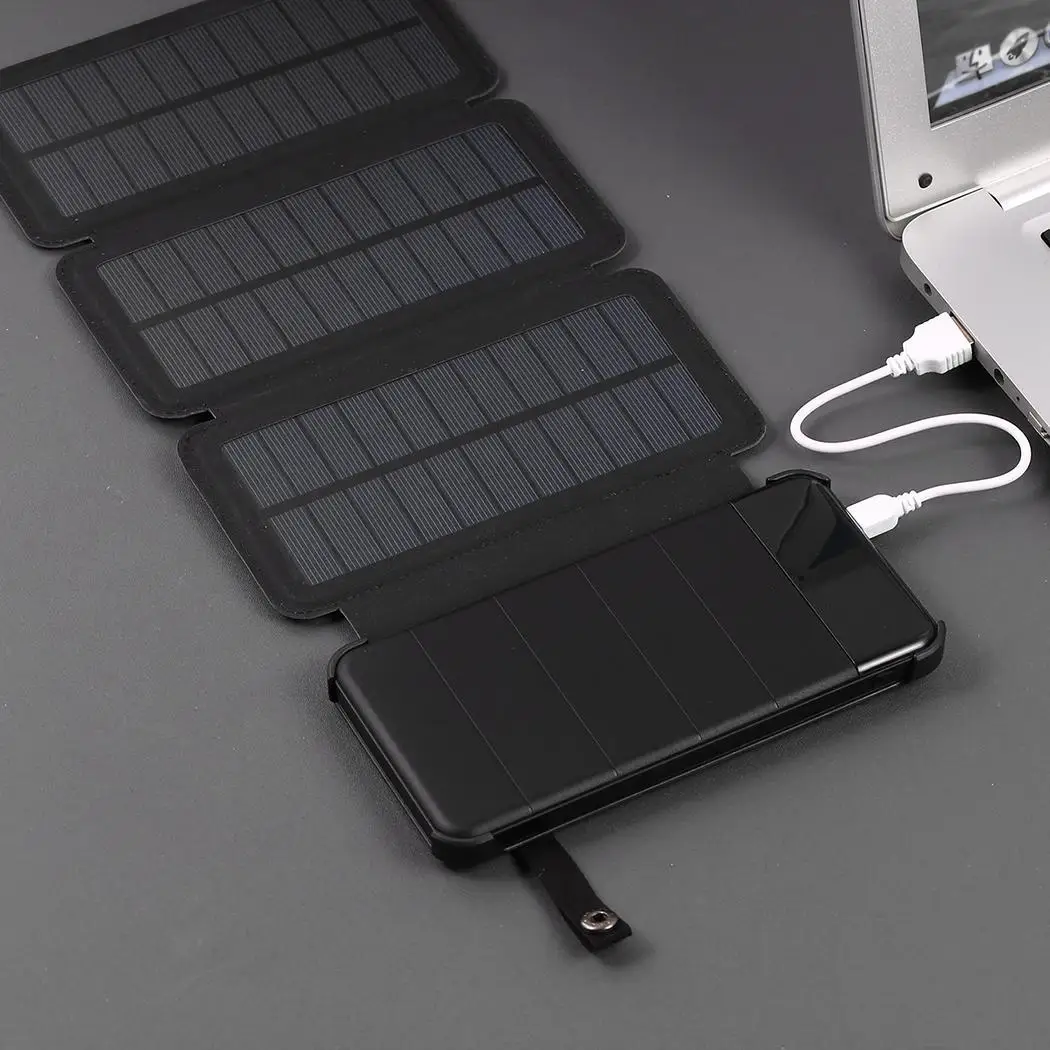 Складной солнечный 30000 mAh внешний аккумулятор водонепроницаемый портативный