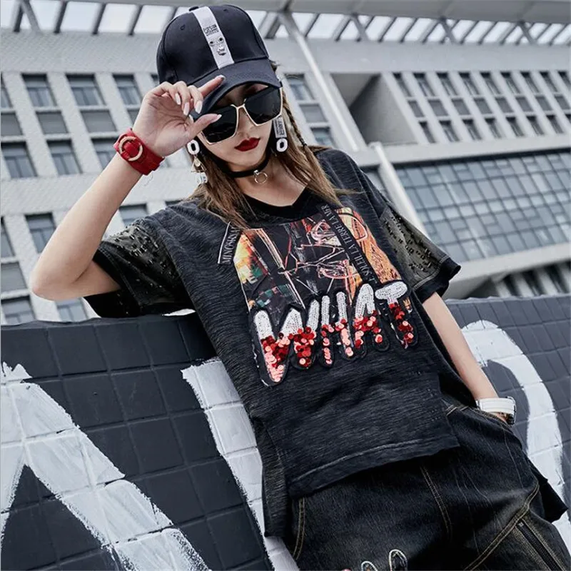 Новинка 2019 женская футболка в стиле Харадзюку хип-хоп повседневные летние топы с