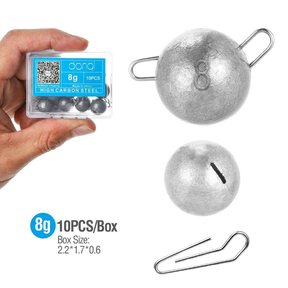 10pcs 8g DONQL 10 шт./кор. Jig Head свинцовые для рыболовный крючок глубокий-пульки, Вес Мягкая приманка в виде червей 2g-18g Карп рыболовные принадлежности рыболовные снасти - Цвет: 10pcs 8g