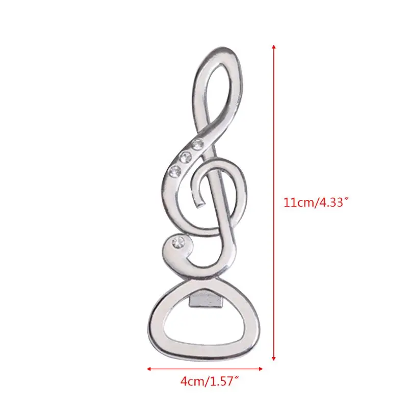 Портативная металлическая открывалка для бутылок с музыкальными нотами кухни