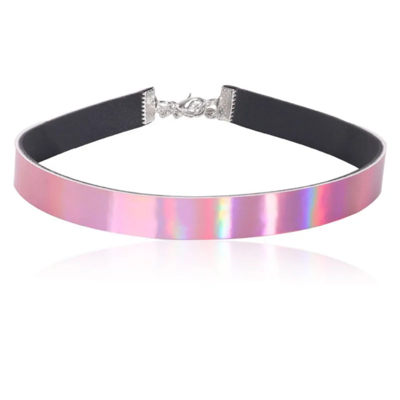 2017 розовое кожаное ожерелье в подарок ФЛУОРЕСЦЕНТНОЕ Модное Длинное Ожерелье