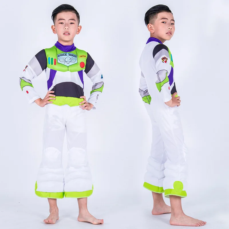 Toy Story 3 Kids Child Cartoon Buzz Lightyear Jumpsuit Boy's Halloween Carnival Cosplay Costume | Тематическая одежда и