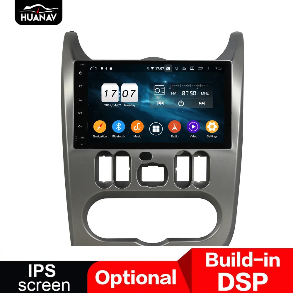 DSP Android 9 gps-навигация dvd-плеер для Renault Dacia Duster Logan Sandero 2008 + Авторадио Стерео Плеер head