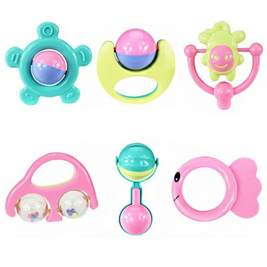 Детские игрушки 6 шт. развитие колокольчиков|baby rattle|shake bellanimal handbells developmental toy |