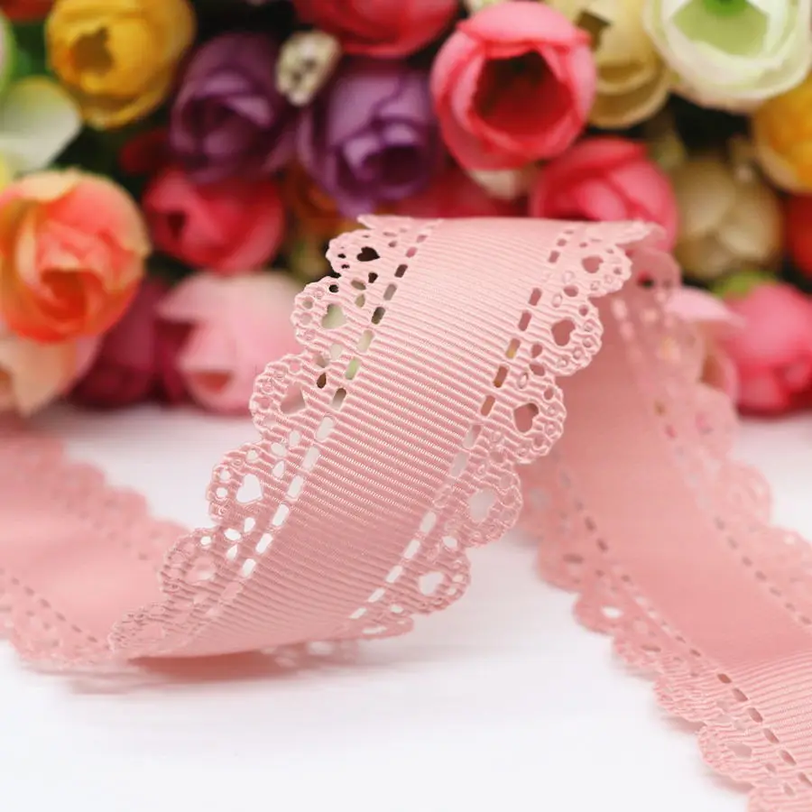 161 50 ярдов полые кружева Grosgrain лента персиковая лента для сердца 30 мм пробки для бутылок DIY ремесла аксессуары ручной работы M19042702 - Цвет: 161