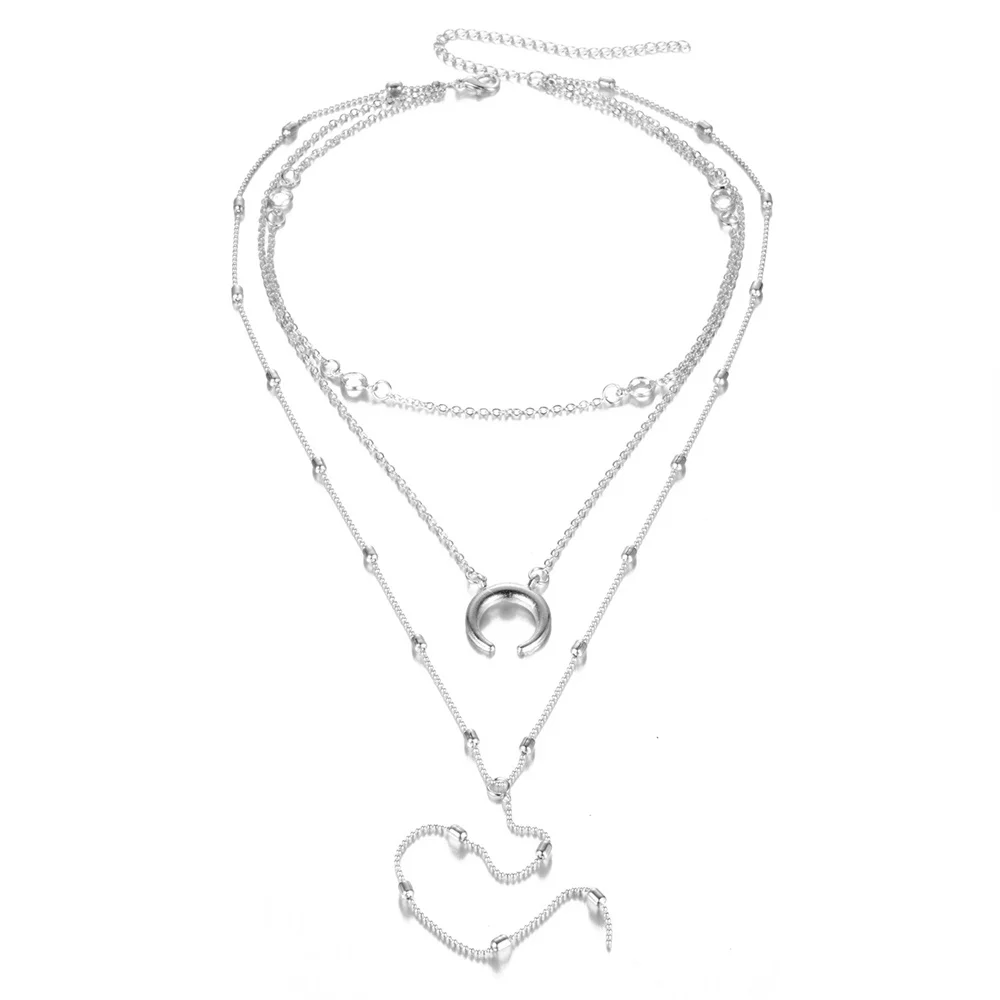 FNIO длинное богемное ожерелье с подвеской женское винтажное золотыми бусинами