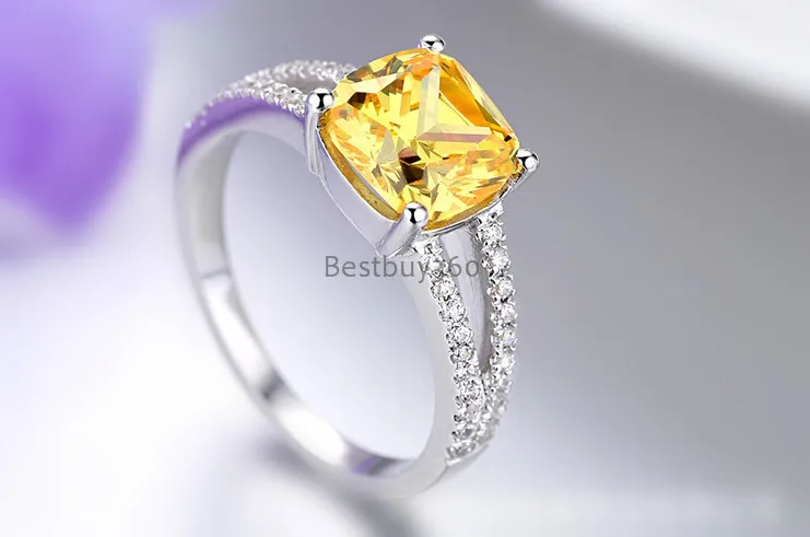 Чистое серебро 2 карата 925 Серебро Свадебные обручальные кольца S925 Кольцо Имя