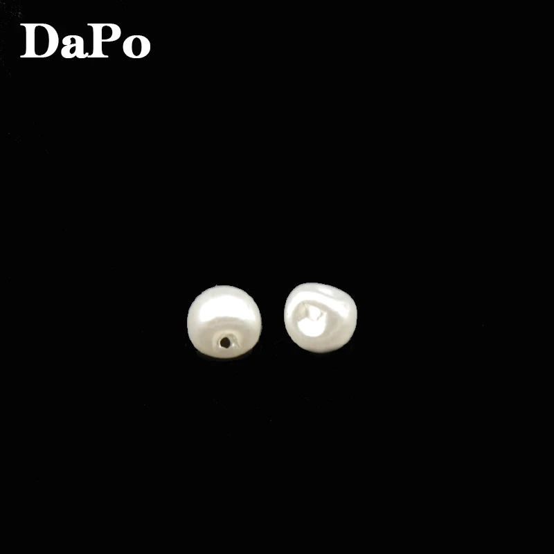 Белые имитационные жемчужные пуговицы из пластика с боковым отверстием для одежды, материал декоративных аксессуаров, 6 мм, 200 шт., бесплатная доставка.